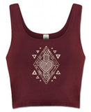 Love Warrior Organic Cropped Tank - Burgundy -