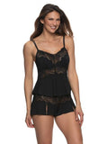 Myra Modal and Lace Cami and Short Set - Black -
