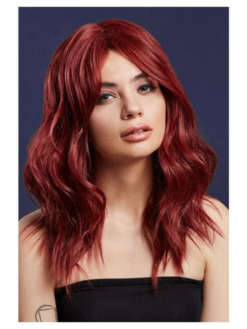 Ashley Wavy Long Layered Wig - Ruby Red