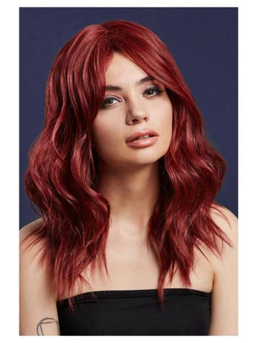 Ashley Wavy Long Layered Wig - Ruby Red