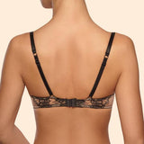 Hypnose Underwired Padded Push Up Bra -Beige/Black -