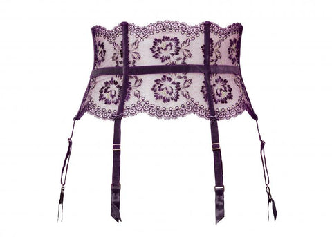 Evelina Suspender - Aubergine -