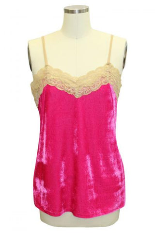 Velvet Dreams Cami - Hot Pink -