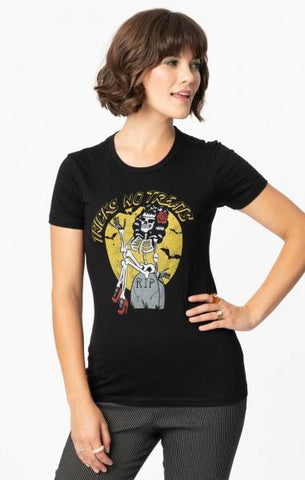 Tricks No Treats Graphic T-Shirt - Black -