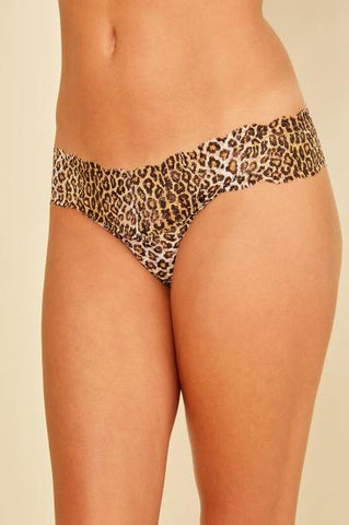 Printed Cutie Thong - Neutral Leopard - One Size