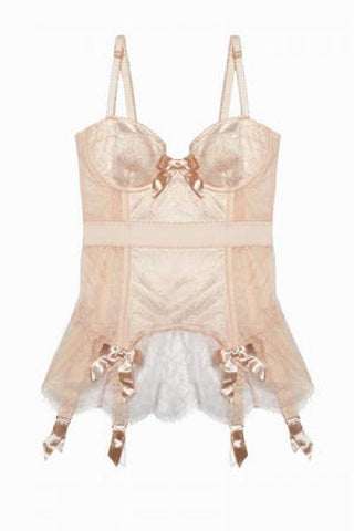Tempest Lace Basque with Bows - Peach -