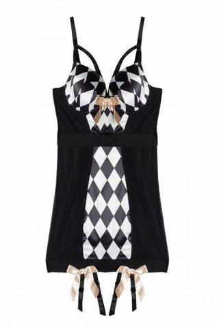 Cassandra Harlequin Basque - Black/White -