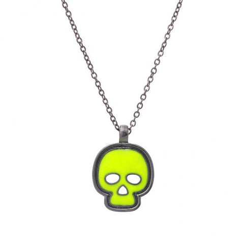 Neon Skull Pendant Necklace