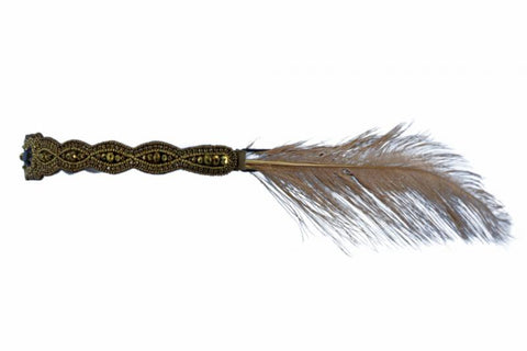 Beaded Flapper Headband with Feathers