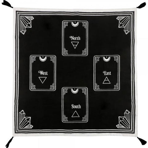 4-Card Tarot Spread Altar Cloth - Black