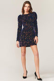 Gayle Velvet Sequins Puff Mini Dress - Multi -