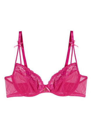 Jordan Cherry Plunge Bra - Hot Pink -
