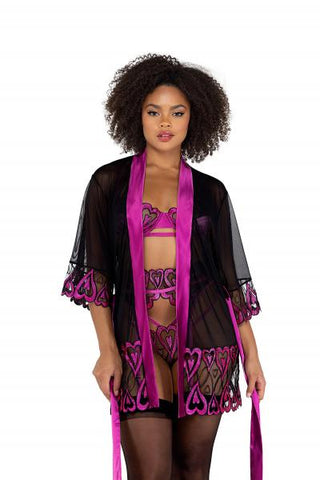 Sweetheart Robe - Pink/Black -