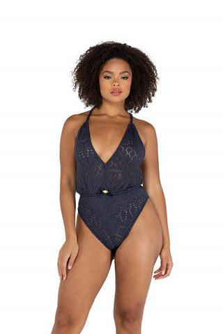 Cozy Pointelle Romper - Grey -