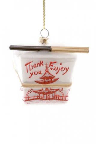 Chinese Take Out Box Ornament - Ivory