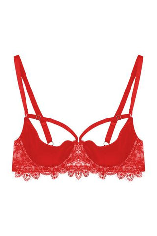 Anaise Quarter Cup Bra - Red -