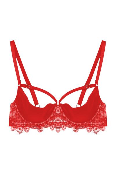 Quarter cup deals lace bra