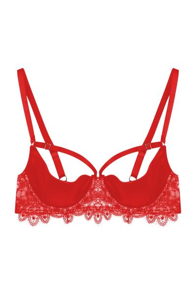 Anaise Quarter Cup Bra - Red - – BB Store