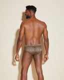 Never Say Never Men's Printed Comfort Micro Brief - Neutral Leopard -