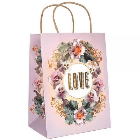 Papaya Foil Gift Bag - Pansy Love