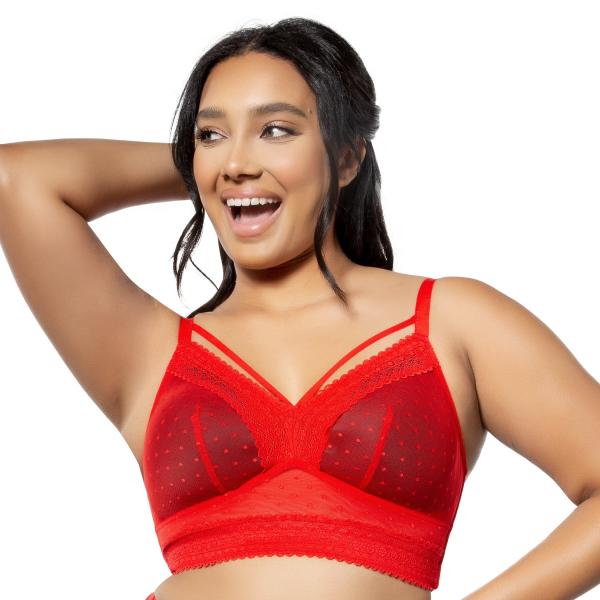Mia Dot Wire-Free Longline Bralette - Racing Red - – BB Store