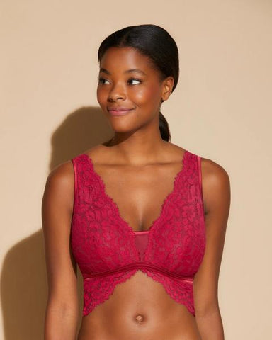 Magnolia Curvy Bralette - Deep Ruby -