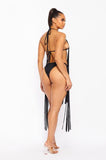 Fringe Bikini Set - Black -