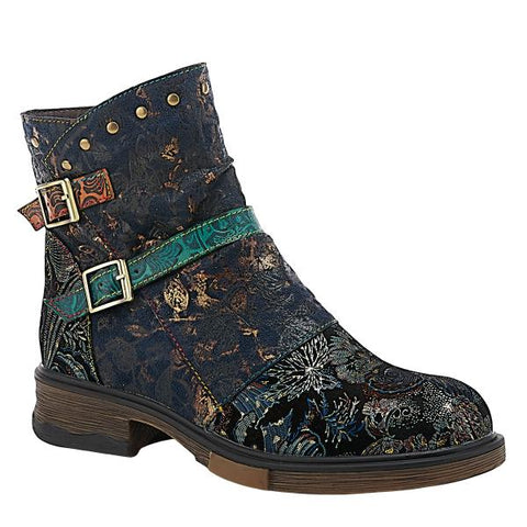 Success Leather Combo Boot - Navy Multi -
