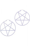 Pentagram Hoop Earrings - Lilac