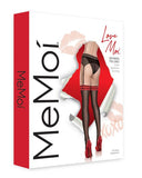 Between the Lines Sheer Backseam Stocking - Black/Red -
