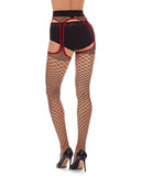 Sexy Net Suspender Tight - Black/Red -