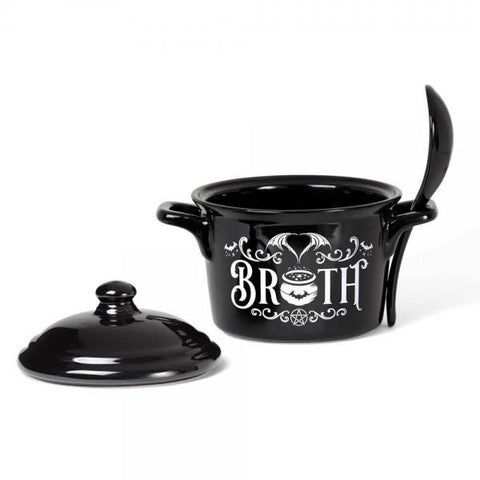 Bat Broth Bowl and Spoon Set - Black