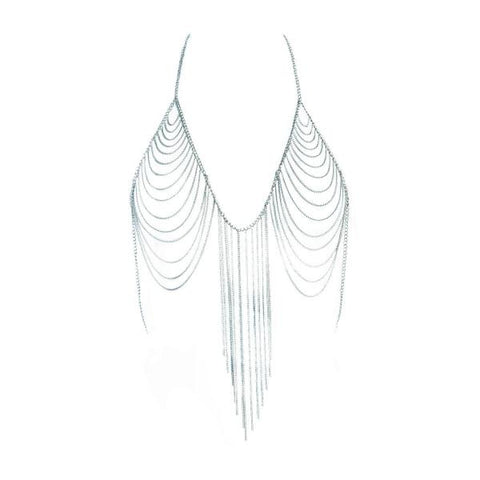 Sexy Bra Chain Necklace - Silver