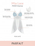 Mia Lace Wire-Free Lace Chemise - Pearl White -