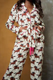 Horse Sateen Long PJ with Fringe Belt Set -