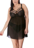 Sachi Underwire Babydoll - Black -