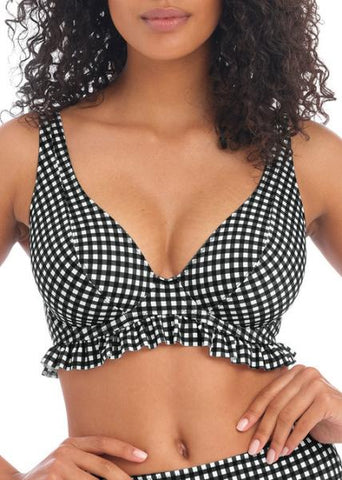 Check In Monochrome Uw High Apex Bikini Top -