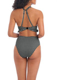 Check In Monochrome Uw High Apex Bikini Top -
