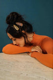 Jeweled Dusk Floral Hair Clips - Petal/Sage
