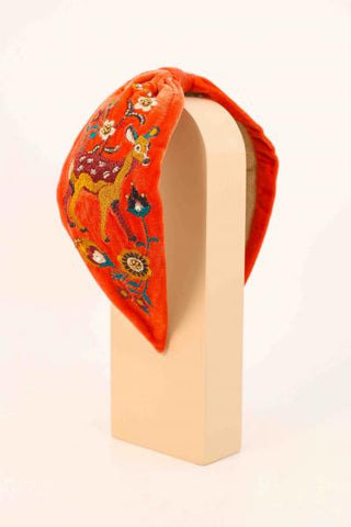 Embroidered Headband - Fawn in a Meadow