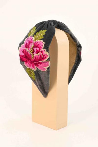 Embroidered Headband - Painted Peony