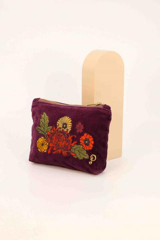 Velvet Mini Pouch - Vintage Floral