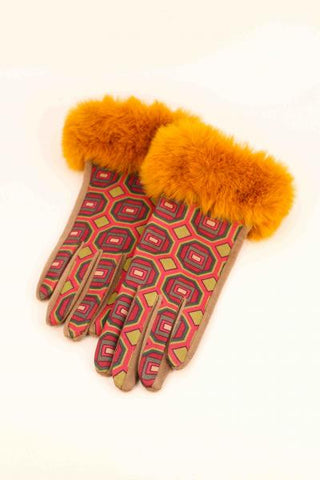 Bernadette Gloves - Mustard Mosaic