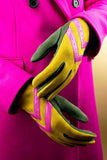 Ashley Chevron Gloves - Mustard/Olive