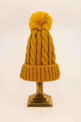 Freya Bobble Hat - Mustard