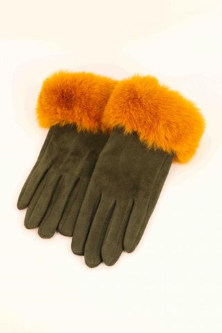 Bettina Gloves - Olive Mustard