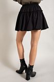 Ruffled Mini Skirt with Lining - Black -