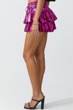 Sparkle Ruffle Tiered Skort - Magenta -