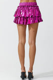 Sparkle Ruffle Tiered Skort - Magenta -