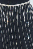 Rhinestone Swag Belt - Silver -